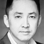 Photographic portrait, Viet Thanh Nguyen; book cover image: The Sympathizer